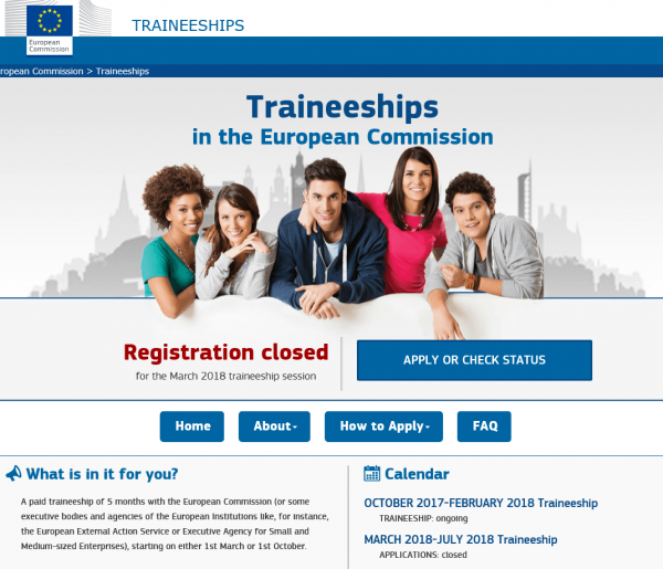 Скриншот сайта Еврокомиссии