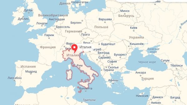 Италия на карте мира