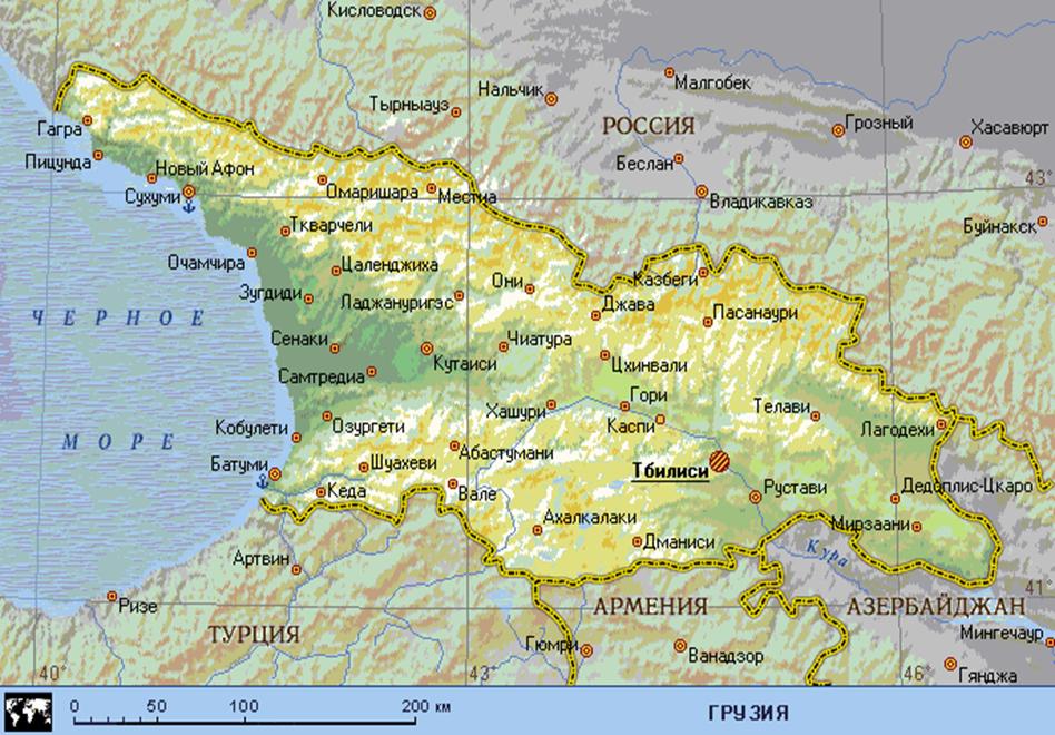 Где находится абхазия в какой стране. Карта Грузии подробная с городами и поселками. Географическая карта Грузии. Подробная карта Грузии. Рельеф Грузии карта.