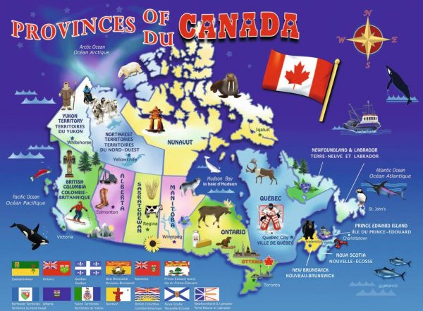 Туристическая карта Канады