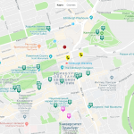 Достопримечательности центра Эдинбурга на карте
