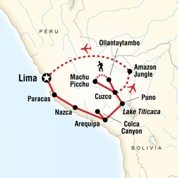 Карта достопримечательностей Перу