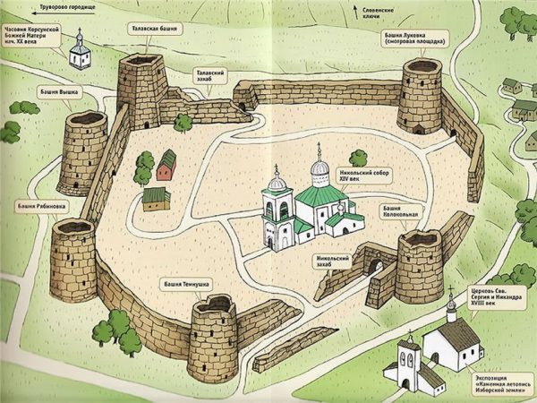 Карта для игровой программы «Летопись древнего города Изборска»