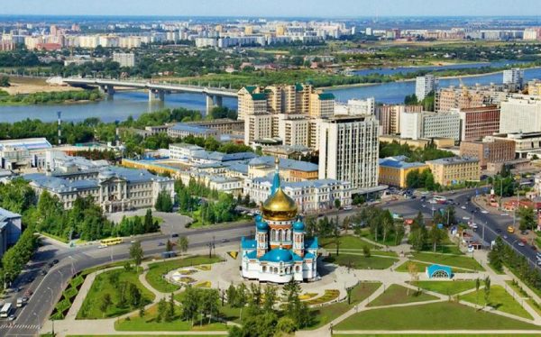 Омск, вид на город сверху