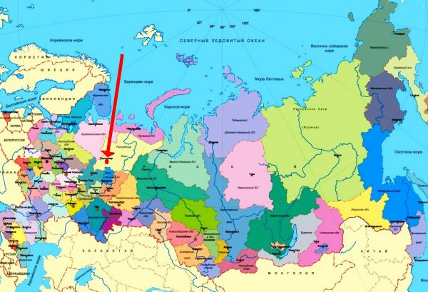 Сыктывкар на карте России
